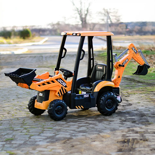 Tractoras electric pentru copii JCB 70W 12V cu incarcator si cupa manuala