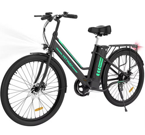 Bicicleta electrica, Hitway, 26 inchi, 250 W, Negru